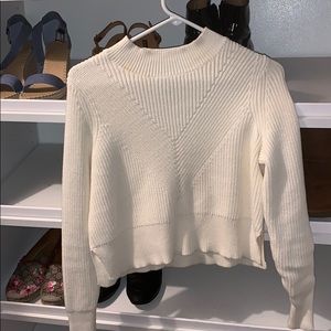 Kendal and Kylie Cream Turtleneck Cropped